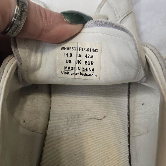 Keds For Kate‎ Spade White Leather Sneakers Shoes Rose Gold Glitter Women's Size - Picture 4 of 8